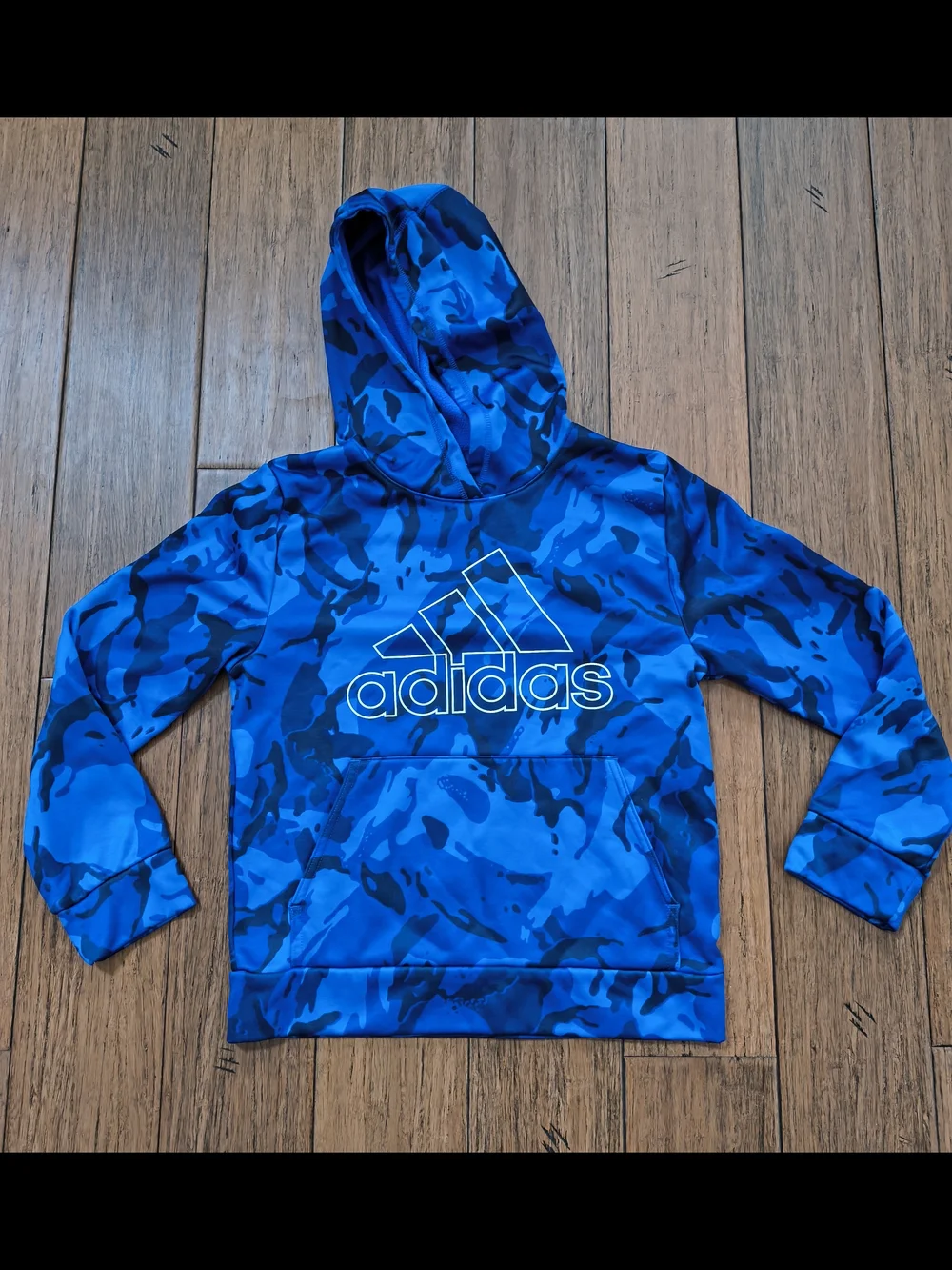 adidas Blue Camo Pullover Hoodie for Kids